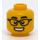 LEGO Head with Black Glasses (Recessed Solid Stud) (3626 / 49906)