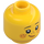 LEGO Head with Bright Light Orange Cheeks and Smile with Braces (Recessed Solid Stud) (3626 / 96720)