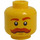 LEGO Kopf mit Braun Eyebrows und Handlebar Schnurrbart (Vertiefte feste Noppen) (3626 / 27041)