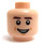 LEGO Head with Dark Brown Eyebrows and Small Smile and Scared Decoration (Recessed Solid Stud) (3626)