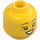 LEGO Head with Dark Stone Gray Eyebrows and Medium Flesh Lips (Recessed Solid Stud) (3626 / 82229)