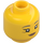 LEGO Head with Dark Stone Gray Eyebrows and Medium Flesh Lips (Recessed Solid Stud) (3626 / 82229)