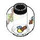 LEGO Hode med Glass Jar med Fireflies, Blader og Pinne (Forsenket solid knott) (3274)