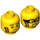 LEGO Head with Goatee and Bandage Strip (Recessed Solid Stud) (3626 / 66157)