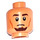 LEGO Head with Goatee and Smile (Recessed Solid Stud) - Dark Brown Eyebrows (3626 / 20341)