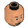 LEGO Head with Goatee and Smile (Recessed Solid Stud) - Dark Brown Eyebrows (3626 / 20341)