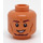 LEGO Head with Goatee and Smile (Recessed Solid Stud) - Dark Brown Eyebrows (3626 / 20341)