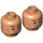 LEGO Head with Goatee and Smile (Recessed Solid Stud) - Dark Brown Eyebrows (3626 / 20341)