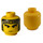 LEGO Head with Gray Bandana with Gold Dot (Safety Stud) (3626)