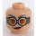 LEGO Head with Madame Hooch Decoration (Gray Eyebrows) (Recessed Solid Stud) (3626)