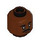LEGO Head with Moustache and Neutral Expression (Recessed Solid Stud) (3626 / 100318)