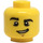 LEGO Head with Raised Eyebrow and Crooked Smile (Recessed Solid Stud) (3626 / 12813)