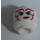 LEGO Head with Red Face Paint and Smile / Scowl (Double Sided) (Recessed Solid Stud) (3626)