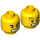 LEGO Hoofd met Surpised en Scared Grijns (Verzonken solide nop) (3626 / 36114)