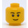LEGO Head with Thin Smile, Black Eyes with White Pupils and Thin Black Eyebrows Pattern (Safety Stud) (11405 / 14967)