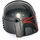 LEGO Helmet with Sides Holes with Dark Red Visor and Black Handprint (14499 / 87610)