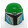 LEGO Helmet with Sides Holes with Mandalorian Female Tribe Warrior Gray and Blue (66492 / 87610)