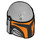 LEGO Helmet with Sides Holes with Mandalorian Tribe Warrior Orange (66440 / 87610)