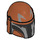 LEGO Helmet with Sides Holes with Mandalorian Warrior Gray and Black (66554 / 87610)