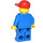 LEGO Highway worker with blue legs and red cap Minifigure