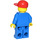 LEGO Highway worker mit Blau Beine und rot Deckel Minifigur
