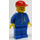 LEGO Highway worker met Blauw Poten en Rood Pet Minifiguur