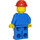 LEGO Highway worker met Blauw Poten en Rood Bouw Helm Minifiguur