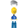 LEGO Highway worker mit Blau Beine und Weiß Hut Minifigur