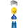 LEGO Highway worker with blue legs and white hat Minifigure