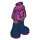 LEGO Hip with Basic Curved Skirt with Dark Blue Boots with Magenta Soles with Thick Hinge (35634)