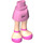 LEGO Hip with Basic Curved Skirt with Dark Pink Ankle Strap Sandals with Thick Hinge (92820)