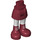 LEGO Hüfte mit Basic Gebogen Skirt mit Dark rot Boots mit Weiß Streifen mit dickem Scharnier (92820)