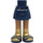 LEGO Hanche avec Basic Incurvé Skirt avec Gold Boots et Dark Bleu Rayures avec charnière épaisse (35634)
