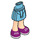 LEGO Hanche avec Basic Incurvé Skirt avec Magenta Shoes et blanc Laces avec charnière épaisse (35634 / 36180)