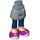 LEGO Hanche avec Basic Incurvé Skirt avec Magenta Shoes avec blanc Laces et Soles avec charnière épaisse (23896 / 92820)