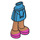 LEGO Hanche avec Basic Incurvé Skirt avec Pink Shoes avec charnière épaisse (35614)