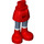 LEGO Hip with Basic Curved Skirt with Sand Blue Legs and Red Shoes with Thick Hinge (92820)