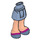LEGO Heup met Basic Gebogen Skirt met Sand Blauw Shoes met Magenta Stripe met dik scharnier (23896 / 92820)