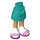 LEGO Hip with Basic Curved Skirt with White Socks and Magenta Sandals with Thin Hinge (2241)