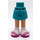 LEGO Hip with Basic Curved Skirt with White Socks and Magenta Sandals with Thin Hinge (2241)