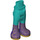 LEGO Hip with Pants with Dark Purple Boots and Gold Glitter (35573)