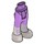 LEGO Hip with Pants with Silver Boots and Dark Purple Laces (16925)