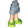 LEGO Hip with Rolled Up Shorts with Lime shoes with Thin Hinge (36198)