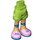 LEGO Hip with Rolled Up Shorts with Pink shoes with Thin Hinge (36198)