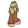 LEGO Hofte med Rolled Opp Shorts med Beige/Magenta Shoes med tykt hengsel (11403 / 35556)