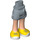 LEGO Hofte med Rolled Opp Shorts med Gul Shoes med tykt hengsel (11403 / 35556)