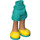 LEGO Hip with Rolled Up Shorts with Yellow shoes with turquoise soles with Thick Hinge (35557)
