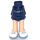 LEGO Heup met Kort Dubbele Layered Rok met Blauw en Wit Shoes met Medium azuurblauw Laces (35629 / 92818)