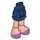 LEGO Heup met Kort Dubbele Layered Skirt met Lavender Open Shoes met Ankle Straps (23898 / 35624)