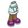 LEGO Hip with Short Double Layered Skirt with Purpe Shoes with Aqua Soles (35629 / 92818)